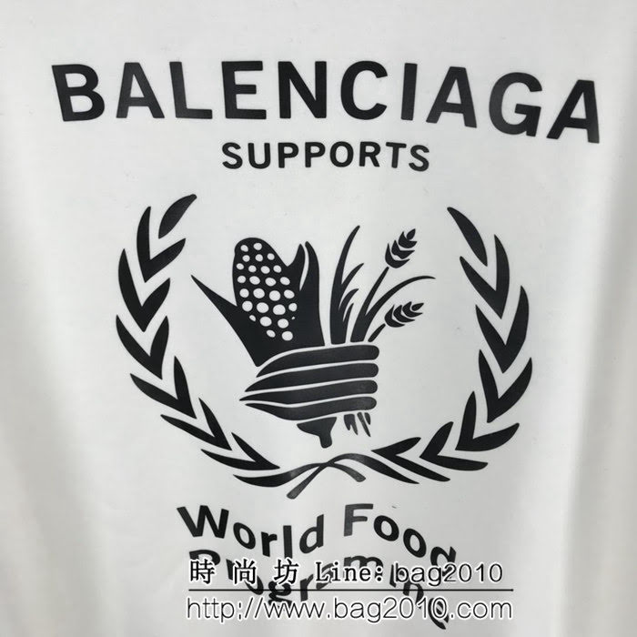 Balenciaga巴黎世家 18ss秋冬新款套頭衛衣 糧食計畫署系列圖案 定制純棉加絨面料 高版本男女同款 ydi2061
